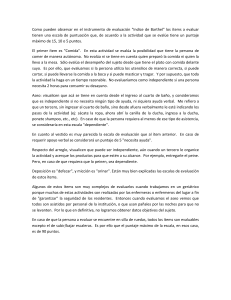 Gu&iacute;a del &Iacute;ndice de Barthel para evaluaci&oacute;n de ADLs