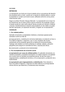 Informe sobre la Expropiaci&oacute;n: Definici&oacute;n y Causales