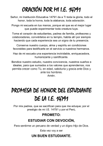 Oraci&oacute;n y Promesa de Honor para I.E. 14791