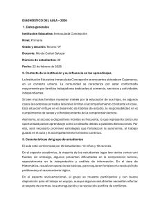 Diagn&oacute;stico del Aula 2026 - 3er Grado