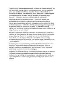 Estrategia pedag&oacute;gica 'El desaf&iacute;o de la isla de las tildes': Experiencia con estudiantes de 6to grado