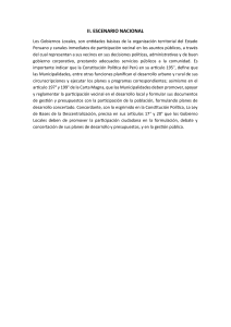 Escenario Nacional: Gobiernos Locales en Per&uacute;