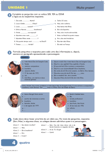 Exerc&iacute;cios de SER, TER e ESTAR - Unidade 1