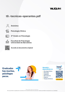 T&eacute;cnicas Operantes en Psicolog&iacute;a Cl&iacute;nica