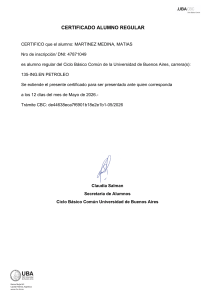 Certificado Alumno Regular UBA Ingenier&iacute;a Petr&oacute;leo