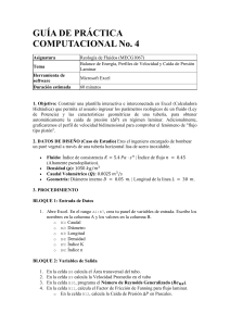 Gu&iacute;a de Pr&aacute;ctica Excel: C&aacute;lculo de Ca&iacute;da de Presi&oacute;n y Perfiles de Velocidad en Flujo Laminar