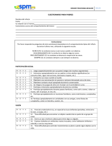 Cuestionario para Padres: Medida del Procesamiento Sensorial
