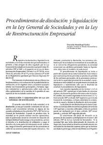 Procedimientos de disoluci&oacute;n y liquidaci&oacute;n en la Ley General de Sociedades y Ley de Reestructuraci&oacute;n Empresarial