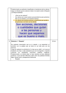 Gu&iacute;a de Valores: Respeto y Responsabilidad para Clases