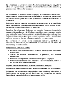 El valor de la solidaridad: definici&oacute;n y ejemplos