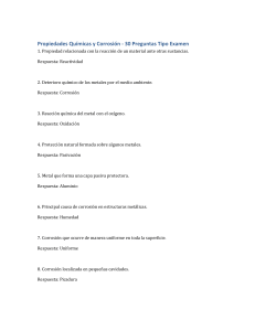 30 Preguntas Examen Propiedades Qu&iacute;micas y Corrosi&oacute;n