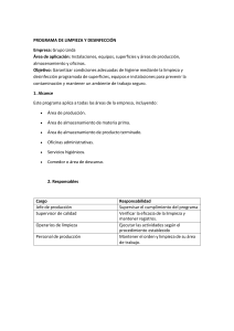 Programa de Limpieza y Desinfecci&oacute;n