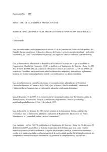 Reglamento T&eacute;cnico Ecuatoriano RTE INEN 056 Carne y Productos C&aacute;rnicos