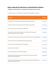 Marco Legal de Adicciones y Salud Mental en M&eacute;xico