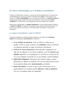 Marco Metodol&oacute;gico y Enfoque Cuantitativo