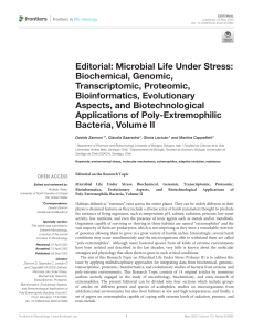 Editorial: Microbial Life Under Stress (Poly-Extremophiles, Vol II)