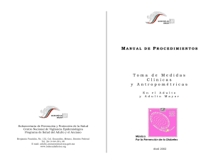 Manual de Procedimientos: Medidas Cl&iacute;nicas y Antropom&eacute;tricas