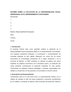 Informe sobre RSE en ChocoAndes: An&aacute;lisis de Pr&aacute;cticas Sostenibles