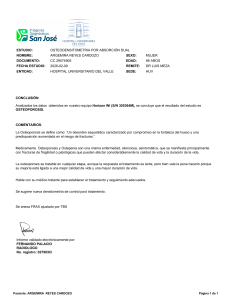 Informe de Osteoporosis - Densitometr&iacute;a &Oacute;sea