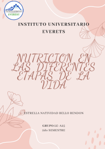 Nutrici&oacute;n en las diferentes etapas de la vida