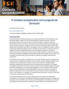 El contexto socioeducativo como pregunta de formaci&oacute;n