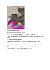 Experimento de vibraci&oacute;n con regla flexible