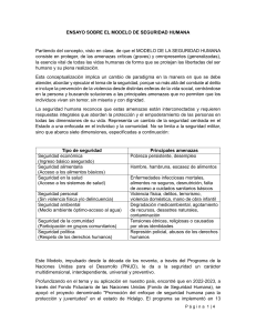Ensayo sobre el Modelo de Seguridad Humana: Definici&oacute;n y Aplicaci&oacute;n