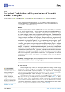 Analysis of Precipitation and Regionalization of Torrential Rainfall in Bulgaria