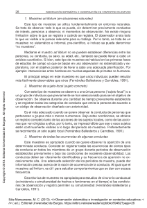 Muestreo en investigaci&oacute;n educativa: M&eacute;todos de observaci&oacute;n sistem&aacute;tica