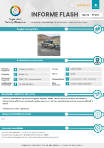 Informe Flash de Seguridad: Incidente con Da&ntilde;o a Propiedad en Codelco Andina