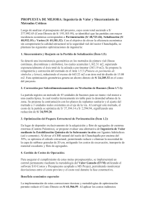 Propuesta de Mejora: Ingenier&iacute;a de Valor y Correcci&oacute;n de Metrados