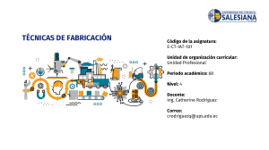 T&eacute;cnicas de Fabricaci&oacute;n: Termoconformado - Universidad Salesiana