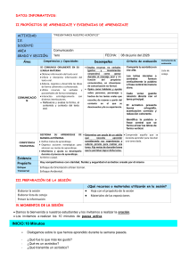 Plan de Clase: Presentamos Nuestro Acrostico - 1ero Comunicaci&oacute;n