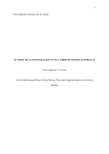 El papel de la investigaci&oacute;n en el cambio de pol&iacute;ticas p&uacute;blicas