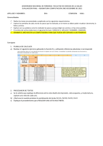 Examen Final Computaci&oacute;n Uno Diciembre 2021 Universidad Formosa