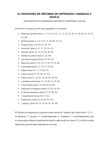 Inventario de S&iacute;ntomas de Depresi&oacute;n y Ansiedad II (IDAS-II)