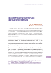 Modelo para la Gesti&oacute;n de Espacios Culturales Participativos
