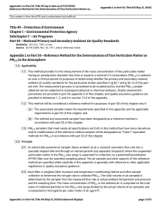 EPA Reference Method for PM2.5 Measurement (Appendix L)