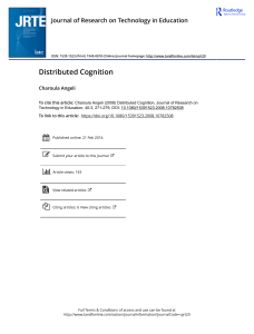 Distributed Cognition in Technology-Enhanced Classrooms