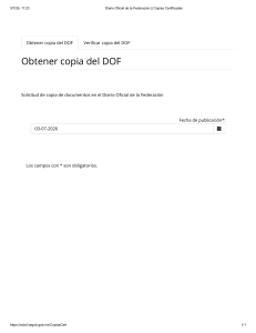 Formulario de Solicitud de Copia Certificada del DOF