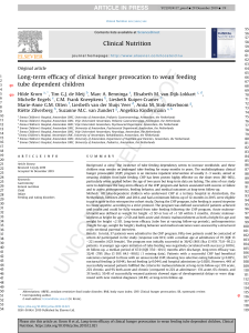 Long-term Efficacy of Clinical Hunger Provocation for Tube-Dependent Children