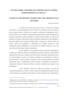 Estudos sobre a hist&oacute;ria do comportamento: s&iacute;mios, homem primitivo e crian&ccedil;a