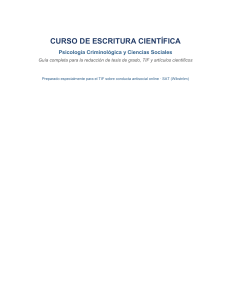 Curso de Escritura Cient&iacute;fica para Psicolog&iacute;a Criminol&oacute;gica