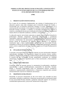 TDR para Creaci&oacute;n de Universidad Privada en La Paz