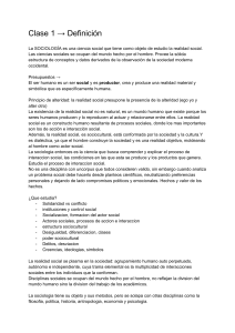 Definici&oacute;n de Sociolog&iacute;a - Clase 1