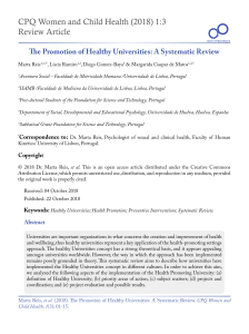 Promotion of Healthy Universities: Systematic Review
