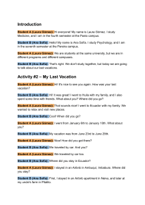My Last Vacation: University Students' Dialogue
