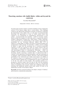 Theorizing Emotions with Judith Butler: Courtroom and Beyond