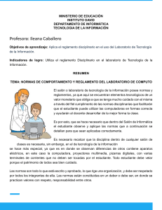 Normas de Comportamiento y Reglamento del Laboratorio de Computo