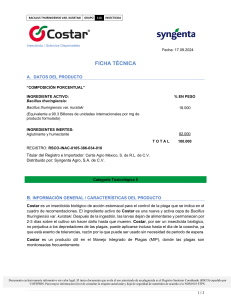 Ficha T&eacute;cnica Insecticida Costar